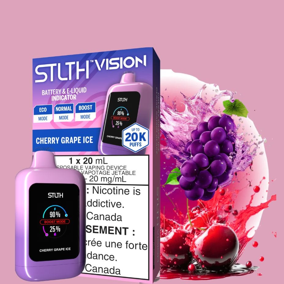 STLTH VISION Disposable Vape - Cherry Grape Ice 20000 Puffs Morden Vape SuperStore and Cannabis Manitoba Canada