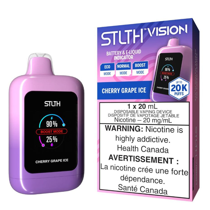 STLTH VISION Disposable Vape - Cherry Grape Ice 20000 Puffs Morden Vape SuperStore and Cannabis Manitoba Canada