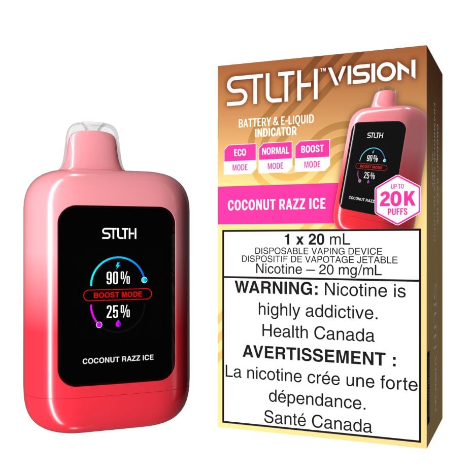 STLTH VISION Disposable Vape - Coconut Razz Ice 20000 Puffs Morden Vape SuperStore and Cannabis Manitoba Canada