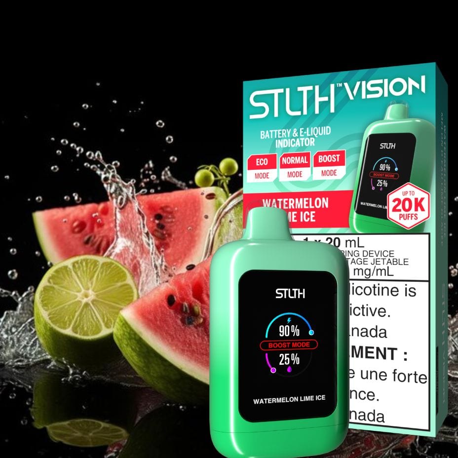 STLTH VISION Disposable Vape - Watermelon Lime Ice 20000 Puffs Morden Vape SuperStore and Cannabis Manitoba Canada