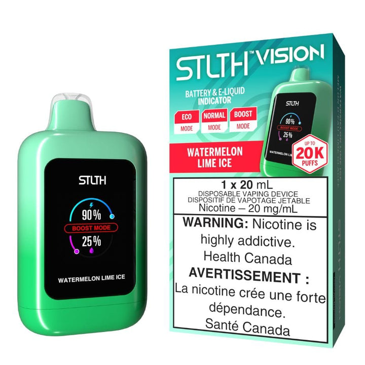 STLTH VISION Disposable Vape - Watermelon Lime Ice 20000 Puffs Morden Vape SuperStore and Cannabis Manitoba Canada