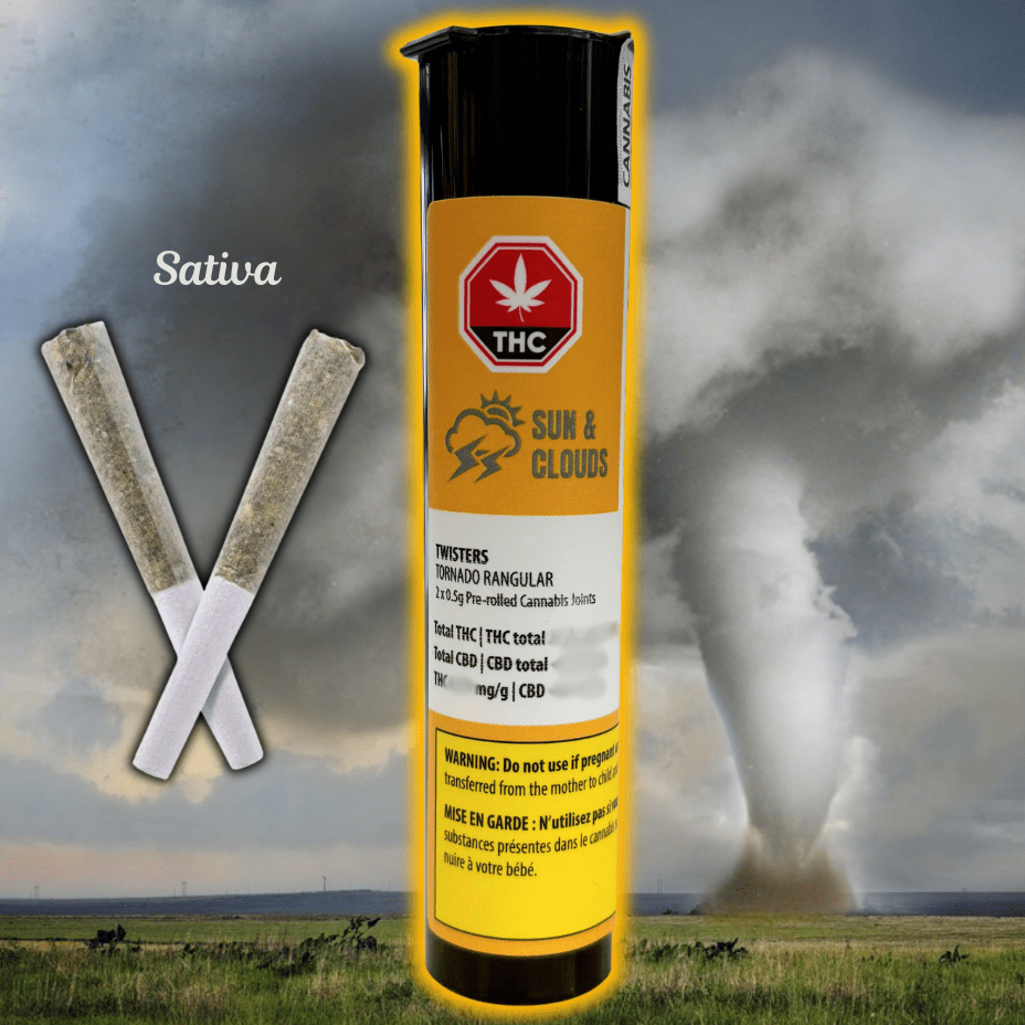 Sun & Clouds Twisters Tornado Rangular Sativa Pre-rolls 2x0.5g 2x0.5g Morden Vape SuperStore and Cannabis Manitoba Canada