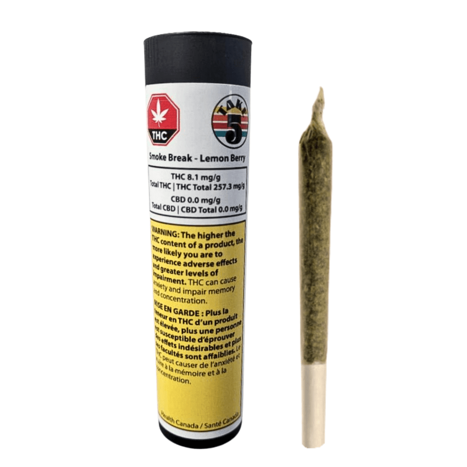 Take 5 Smoke Break Hybrid Pre-rolls 5x0.5g 5x0.5g Morden Vape SuperStore and Cannabis Manitoba Canada