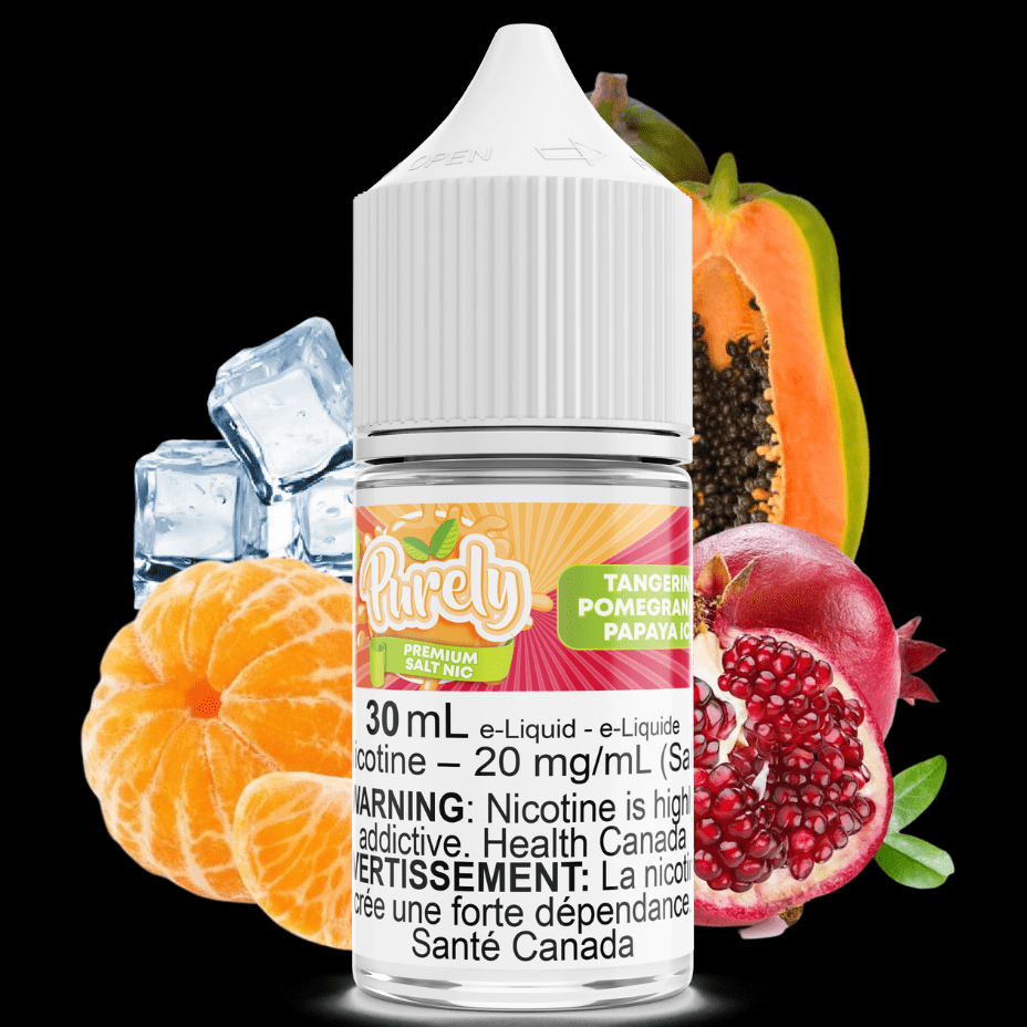 Tangerine Pomegranate Papaya Ice Salt Nic by Purely E-Liquid 30ml / 12mg Morden Vape SuperStore and Cannabis Manitoba Canada