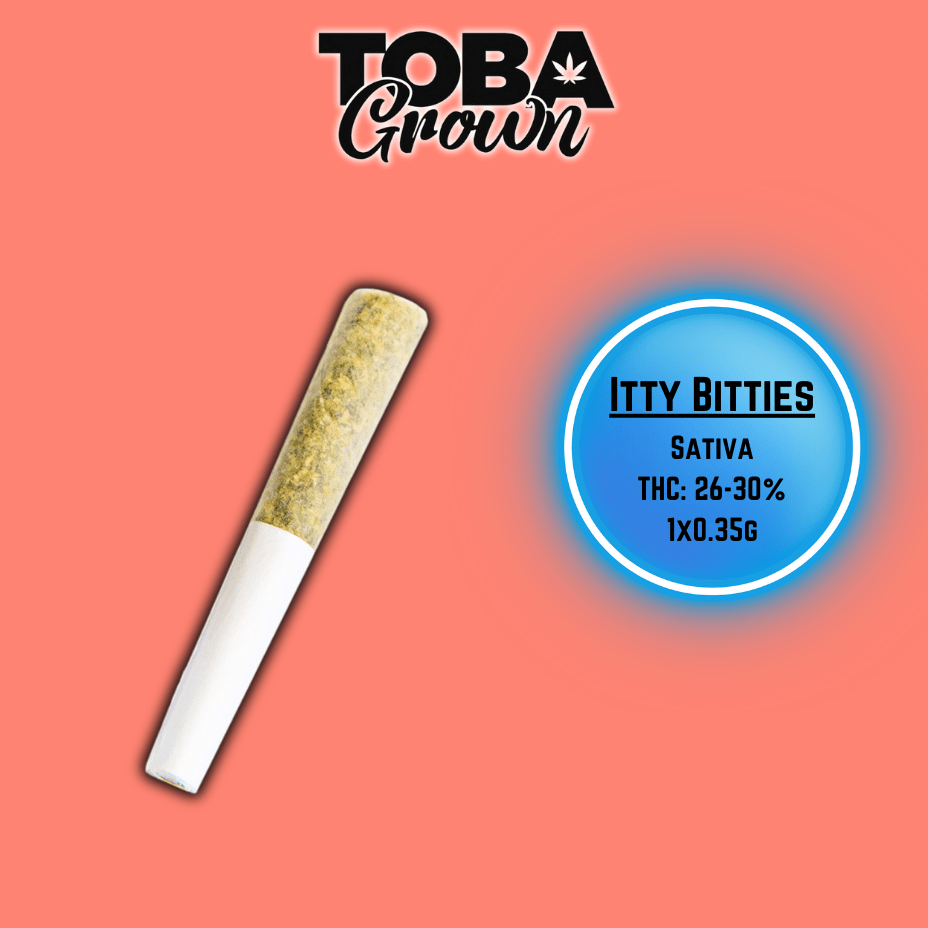 Toba Grown Itty Bitties Sativa Pre-roll 1x0.35g 0.35g Morden Vape SuperStore and Cannabis Manitoba Canada