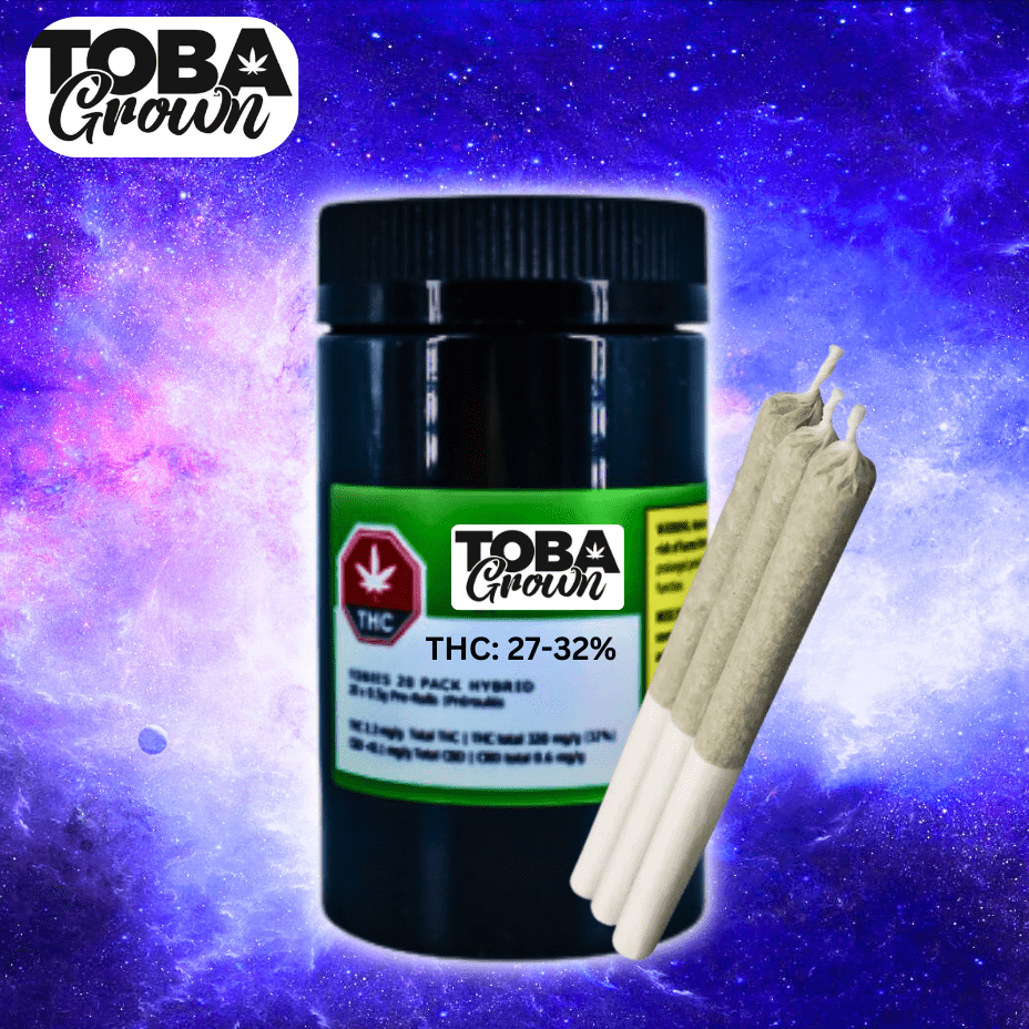 Toba Grown Tobies Hybrid Pre-rolls 20x0.5g 20x0.5g Morden Vape SuperStore and Cannabis Manitoba Canada