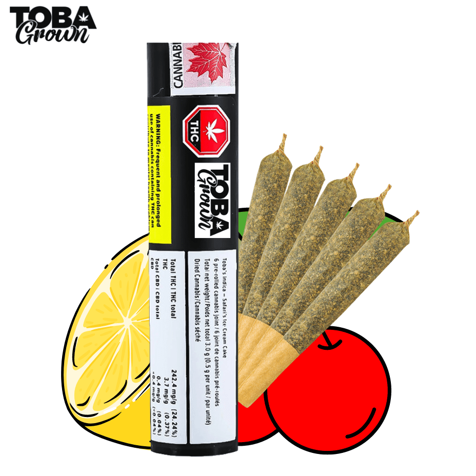 Toba Grown Tobies Indica Pre-rolls 5x0.5g 5x0.5g Morden Vape SuperStore and Cannabis Manitoba Canada