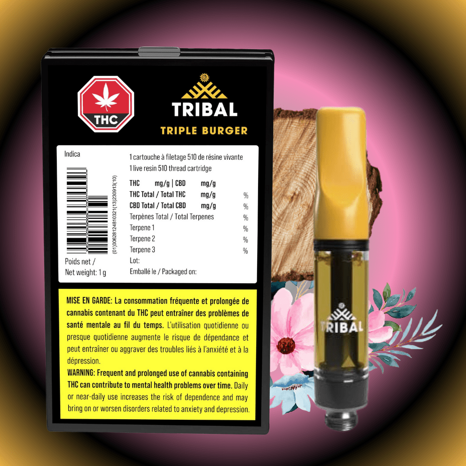 Tribal Triple Burger Live Resin 510 Cartridge-1g 1g Morden Vape SuperStore and Cannabis Manitoba Canada