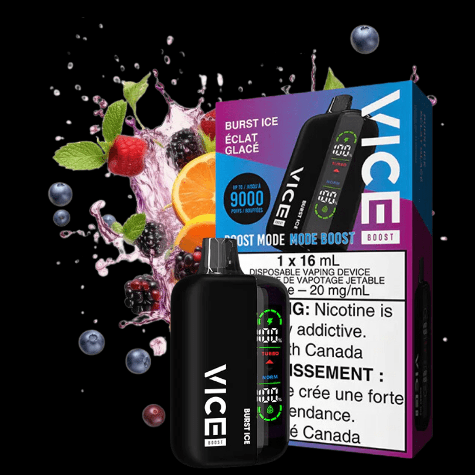 Vice Boost Disposable Vape-Burst Ice 9000 Puffs / 20mg Morden Vape SuperStore and Cannabis Manitoba Canada