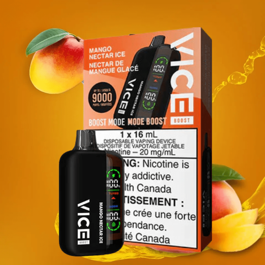 Vice Boost Disposable Vape-Mango Nectar Ice 9000 Puffs / 20mg Morden Vape SuperStore and Cannabis Manitoba Canada