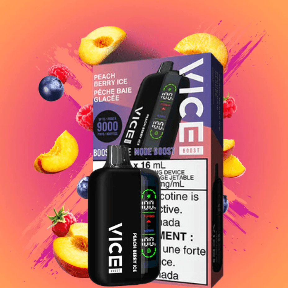 Vice Boost Disposable Vape-Peach Berry 9000 Puffs / 20mg Morden Vape SuperStore and Cannabis Manitoba Canada