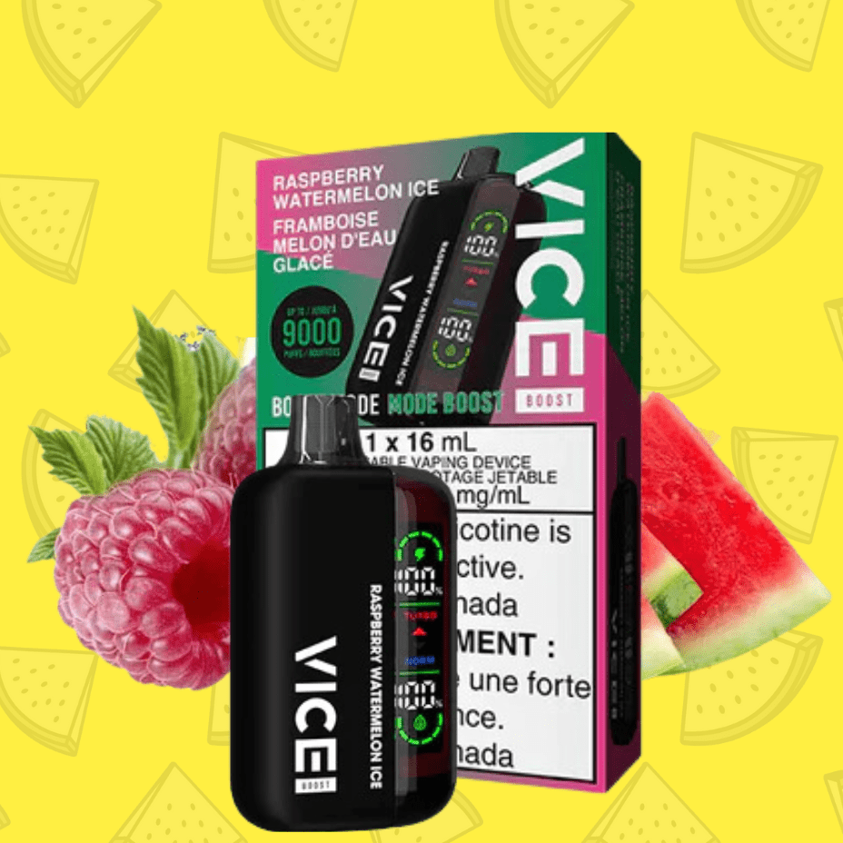 Vice Boost Disposable Vape-Raspberry Watermelon Ice 9000 Puffs / 20mg Morden Vape SuperStore and Cannabis Manitoba Canada