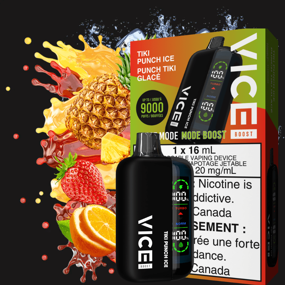 Vice Boost Disposable Vape-Tiki Punch Ice 9000 Puffs / 20mg Morden Vape SuperStore and Cannabis Manitoba Canada