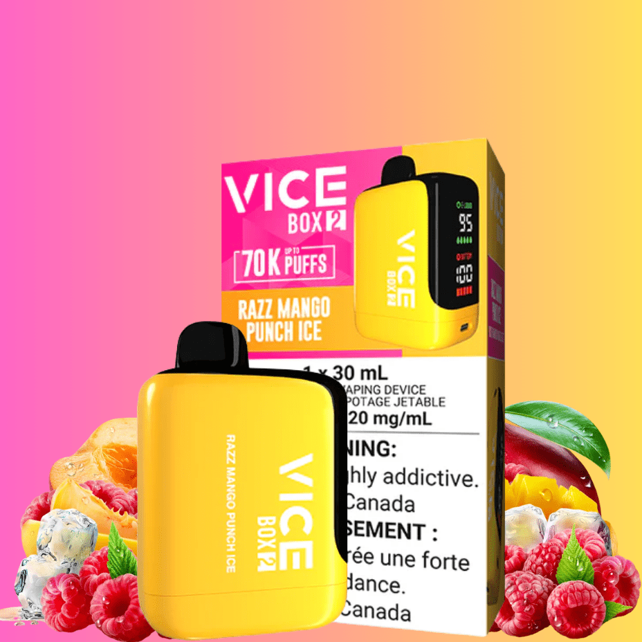 Vice Box 2 Disposable Vape-Razz Mango Punch Ice Vapexcape Vape and Bong Shop Regina Saskatchewan