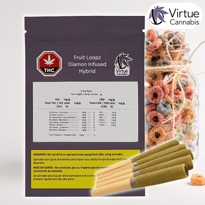 Virtue Cannabis Fruit Loopz Infused Pre-rolls 5x0.5g 5x0.5g Morden Vape SuperStore and Cannabis Manitoba Canada