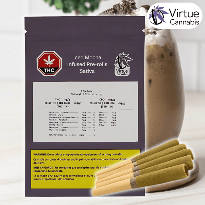 Virtue Cannabis Iced Mocha Infused Pre-rolls 5x0.5g 5x0.5g Morden Vape SuperStore and Cannabis Manitoba Canada