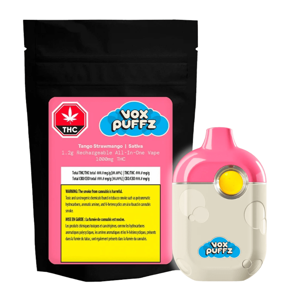 VoxPuffz Tango StrawMango Sativa Disposable-1.2g 1.2g Morden Vape SuperStore and Cannabis Manitoba Canada