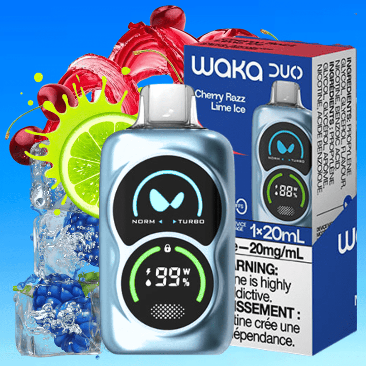 WAKA Duo 28000 Disposable Vape - Cherry Razz Lime Ice 28000 Puffs / 20mg Morden Vape SuperStore and Cannabis Manitoba Canada