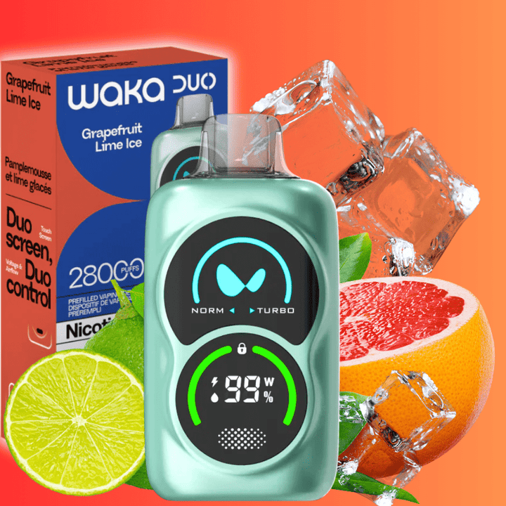 WAKA Duo 28000 Disposable Vape - Grapefruit Lime Ice 25000 Puffs / 20mg Morden Vape SuperStore and Cannabis Manitoba Canada