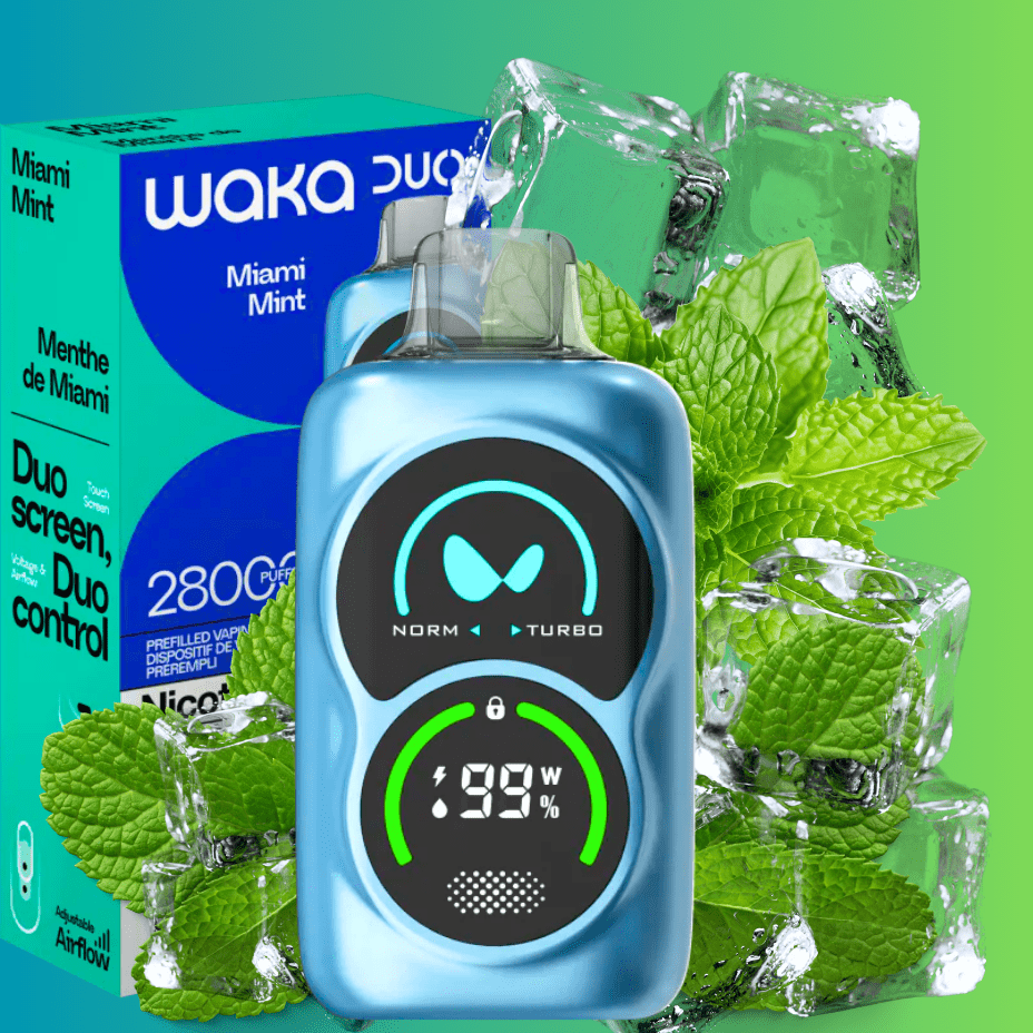 WAKA Duo 28000 Disposable Vape - Miami Mint 28000 Puffs / 20mg Morden Vape SuperStore and Cannabis Manitoba Canada