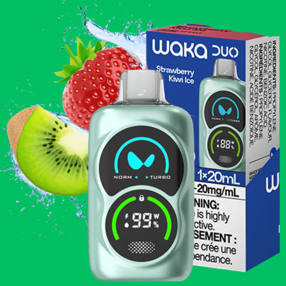 WAKA Duo 28000 Disposable Vape - Strawberry Kiwi Ice 28000 Puffs / 20mg Morden Vape SuperStore and Cannabis Manitoba Canada