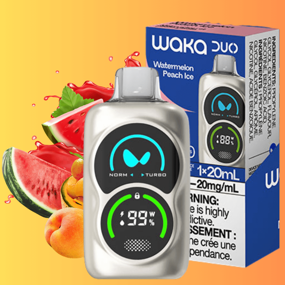 WAKA Duo 28000 Disposable Vape - Watermelon Peach Ice 28000 Puffs / 20mg Morden Vape SuperStore and Cannabis Manitoba Canada