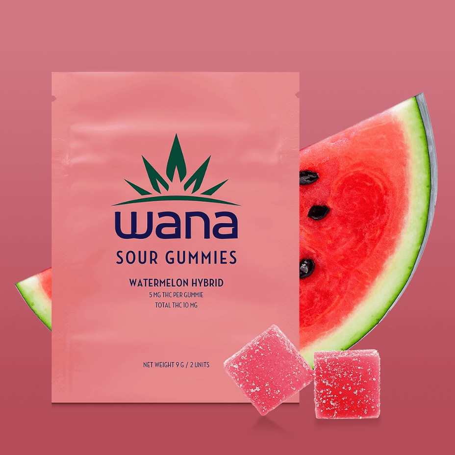 Wana Watermelon Sour Hybrid Gummies 2x4.5g Morden Vape SuperStore and Cannabis Manitoba Canada