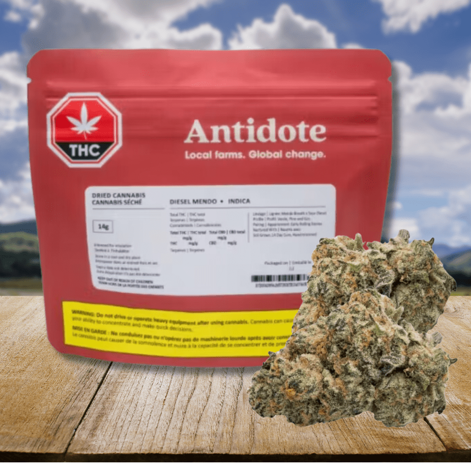 West Kootenay Cannabis Diesel Mendo Indica Flower-14g 14g Morden Vape SuperStore and Cannabis Manitoba Canada