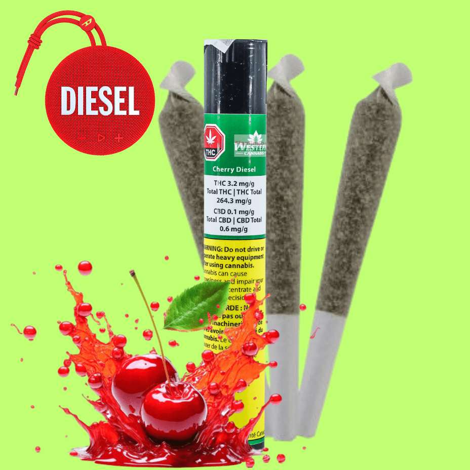 Western Cherry Diesel Sativa Pre-Rolls-1x0.5g 1x0.5g Morden Vape SuperStore and Cannabis Manitoba Canada