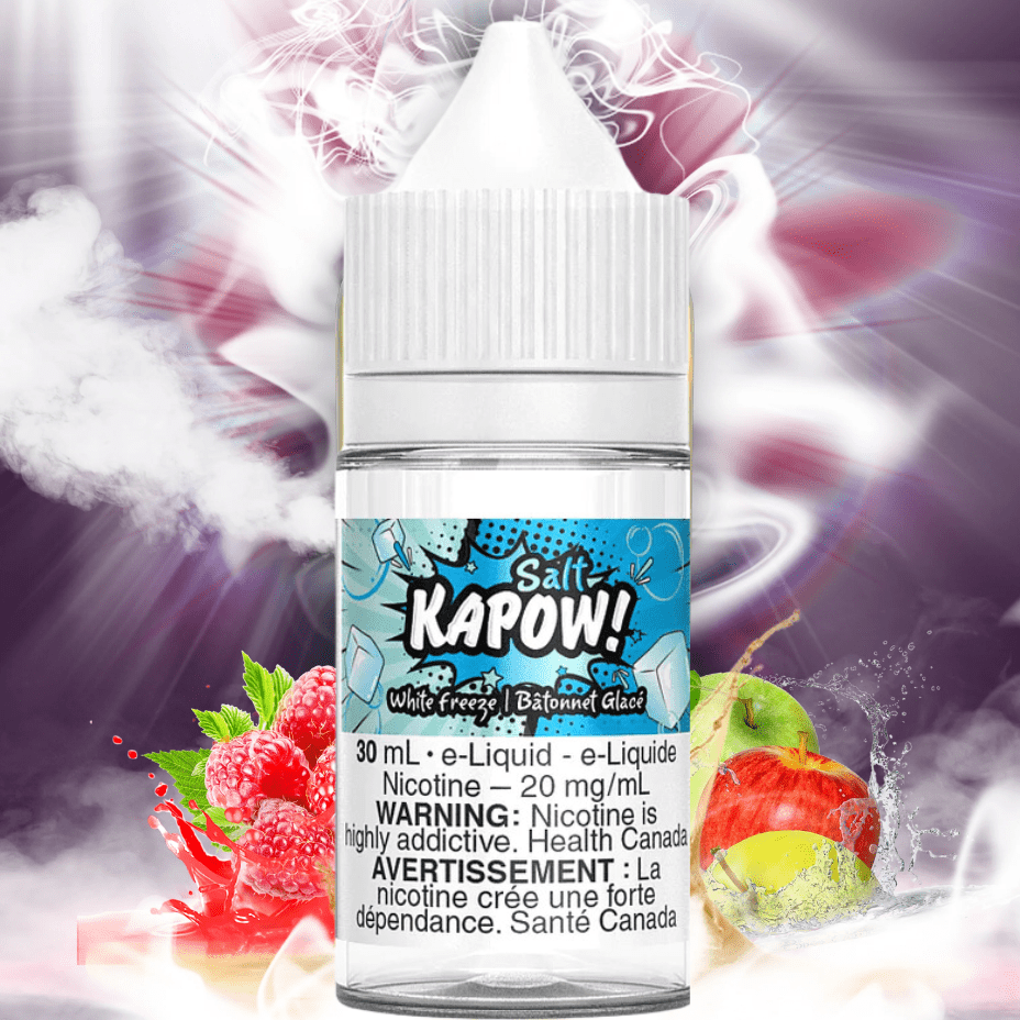 White Freeze Salt by Kapow E-liquid Morden Vape SuperStore and Cannabis Manitoba Canada