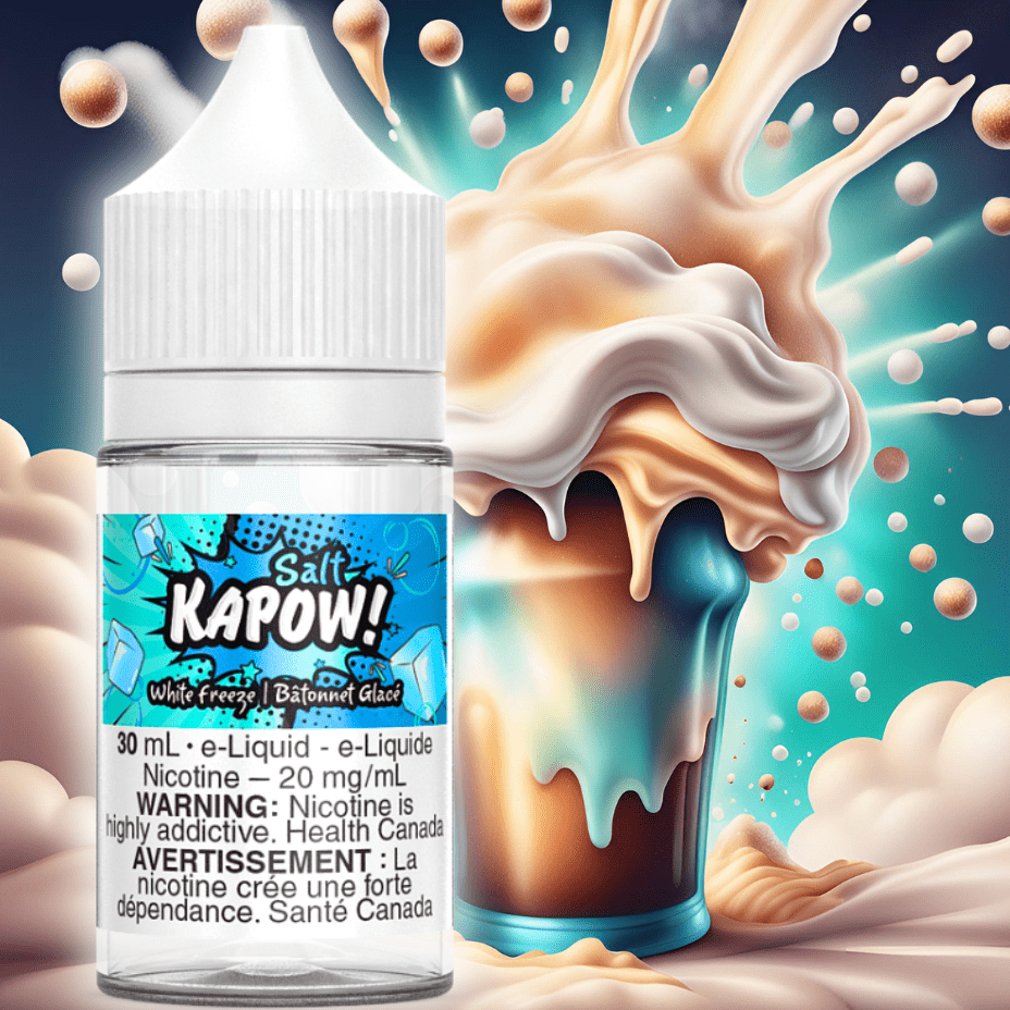 White Freeze Salt by Kapow E-liquid Morden Vape SuperStore and Cannabis Manitoba Canada