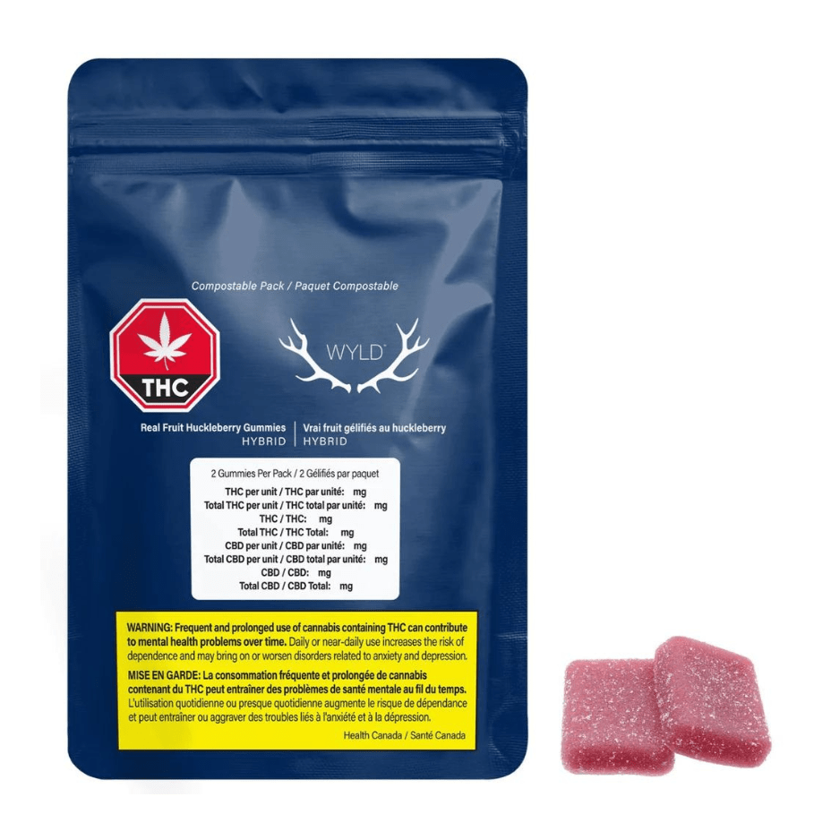 WYLD Huckleberry Gummies-2/pkg 2x5mg Morden Vape SuperStore and Cannabis Manitoba Canada