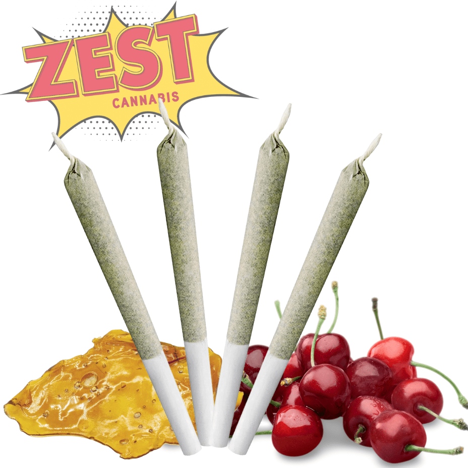 Zest Cherry Blast Shatter & Diamond Infused Hybrid Pre-Rolls-4x0.5g 4x0.5g Morden Vape SuperStore and Cannabis Manitoba Canada