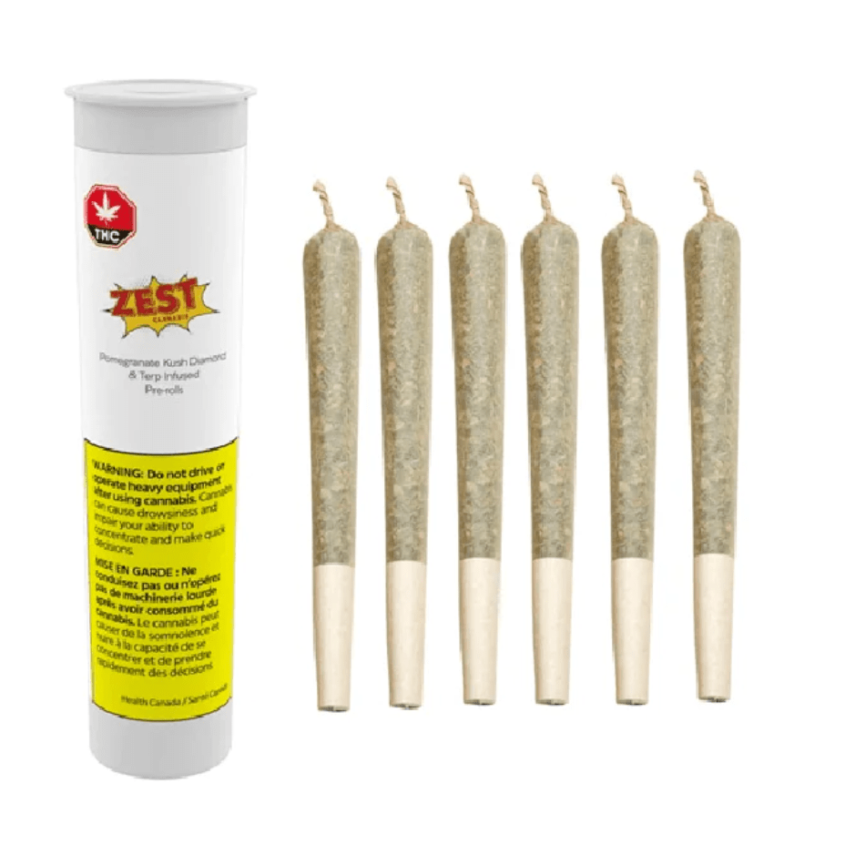 Zest Pomegranate Kush Diamond & Terp Fortified Pre-Roll-6x0.5g 6x0.5g Morden Vape SuperStore and Cannabis Manitoba Canada