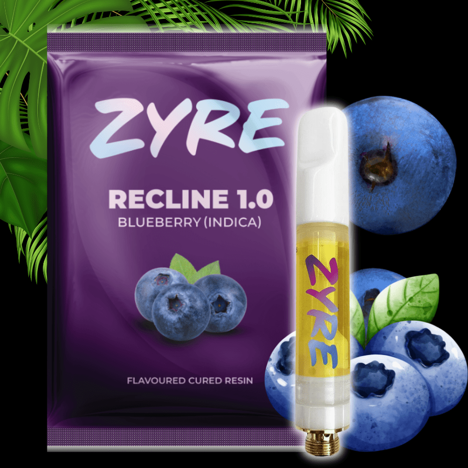 Zyre Recline 1.0 Blueberry Flavoured Cured Resin Cartridge-1g 1g Morden Vape SuperStore and Cannabis Manitoba Canada