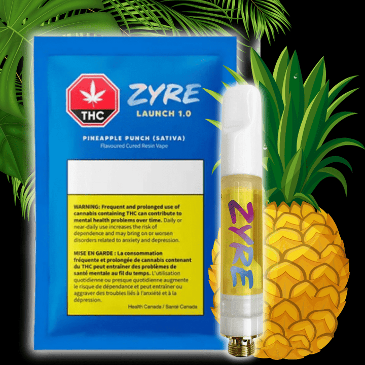 Zyre Recline 1.0 Pineapple Punch Flavoured Cured Resin Cartridge-1g 1g Morden Vape SuperStore and Cannabis Manitoba Canada