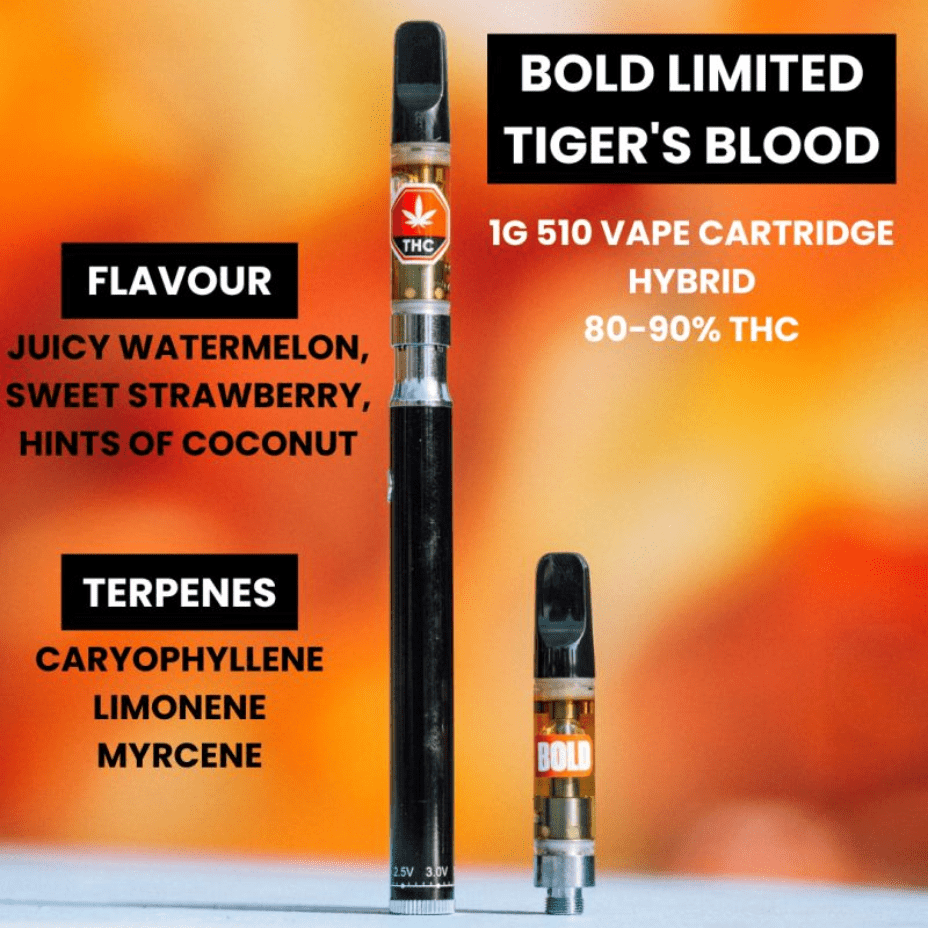 Bold Tiger's Blood Hybrid 510 Cartridge-1g 1g Morden Vape SuperStore and Cannabis Manitoba Canada