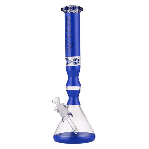 Boss Glass  Wavy Logo Beaker W/Mario Bowl-16” Blue Morden Vape SuperStore and Cannabis Manitoba Canada