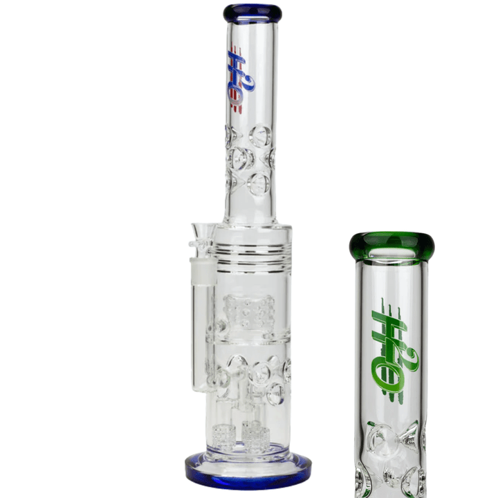 H2O Glass Bong w/triple mini Showerhead & Triple Matrix-19" Morden Vape SuperStore and Cannabis Manitoba Canada