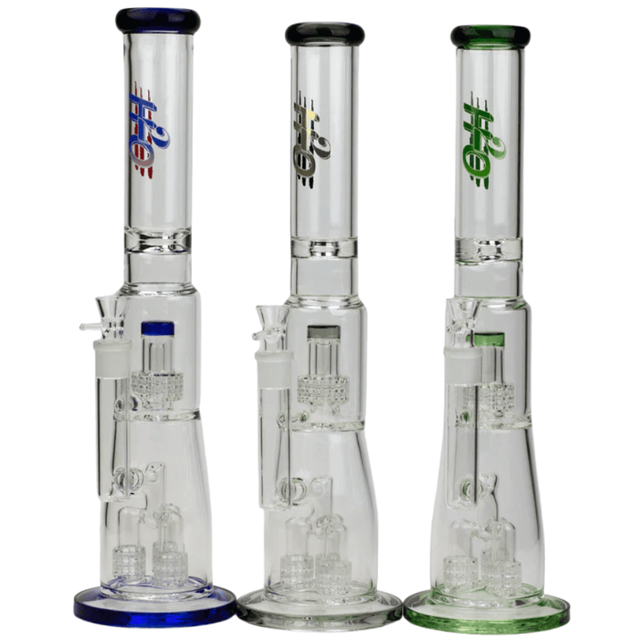 H2O Glass Bong with Dome & Triple Matrix Perc-17" Morden Vape SuperStore and Cannabis Manitoba Canada