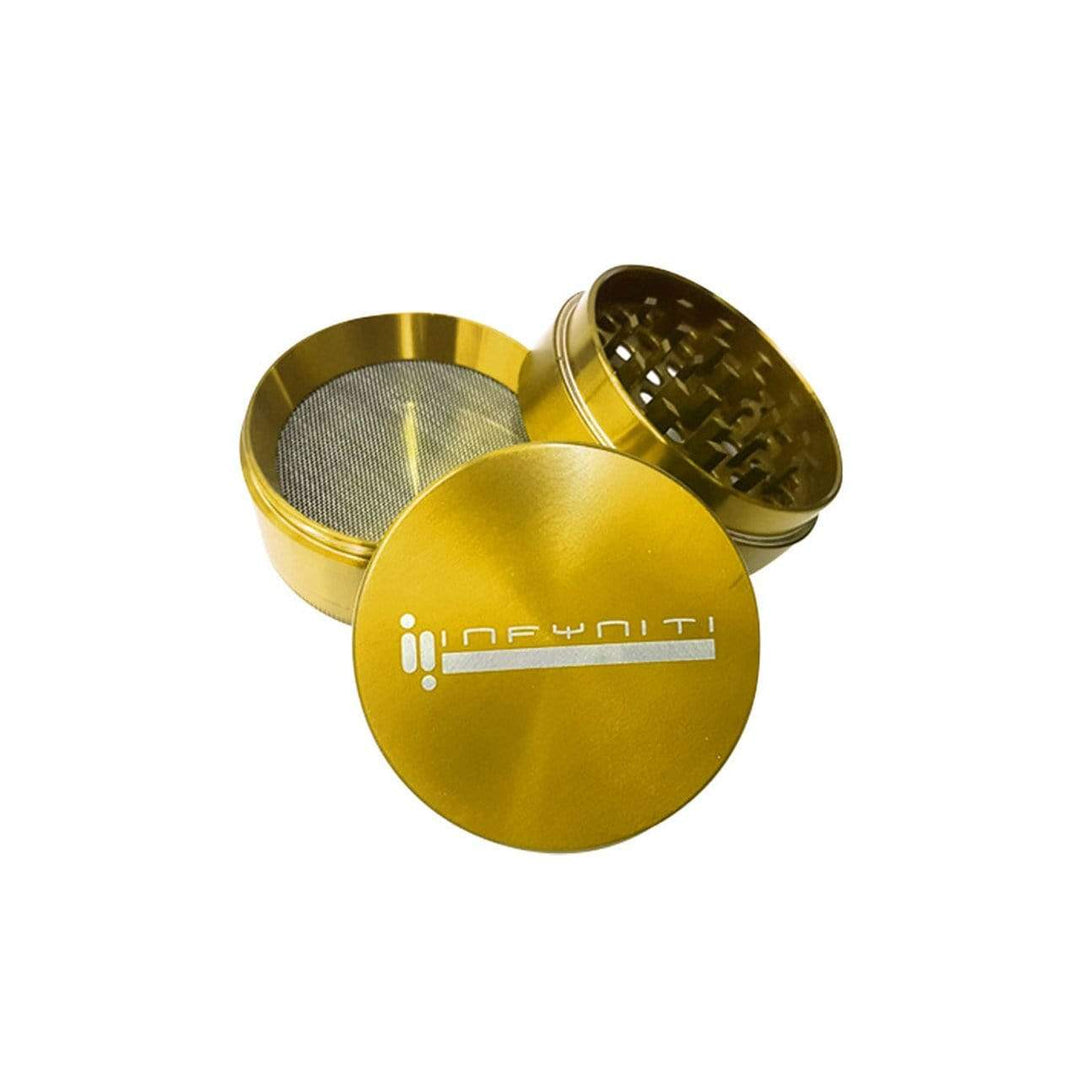 Infyniti 4 Piece Aluminum Cannabis Grinder-2.5" Gold Morden Vape SuperStore and Cannabis Manitoba Canada