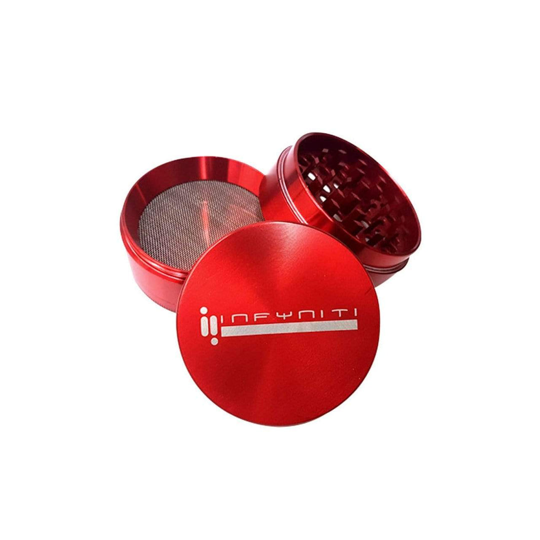 Infyniti 4 Piece Aluminum Cannabis Grinder-2.5" Red Morden Vape SuperStore and Cannabis Manitoba Canada