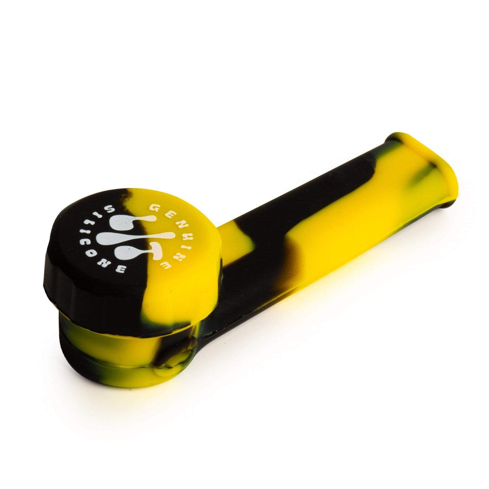 Lit Silicone 3.5" Hand Pipe 3.5" / Marble Yellow & Black Morden Vape SuperStore and Cannabis Manitoba Canada