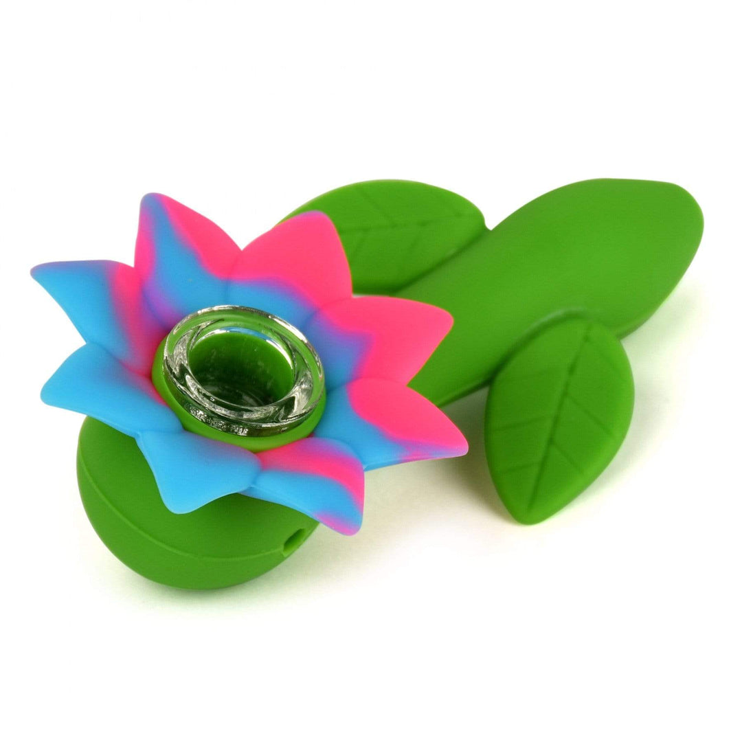 LIT Silicone Flower Power 4.5" Hand Pipe 4.5" / Magenta & Blue Morden Vape SuperStore and Cannabis Manitoba Canada