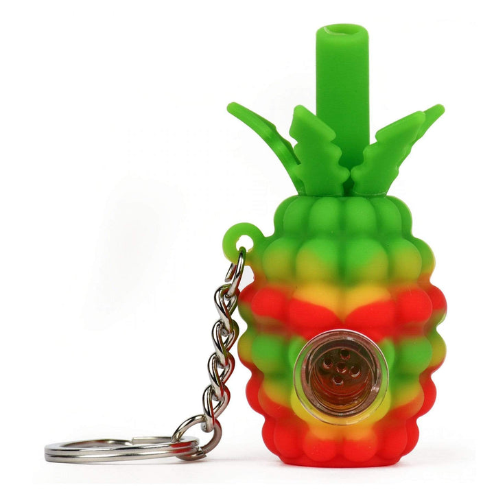 LIT Silicone Pineapple 3" Hand Pipe & Keychain 3.5" / Rasta Morden Vape SuperStore and Cannabis Manitoba Canada