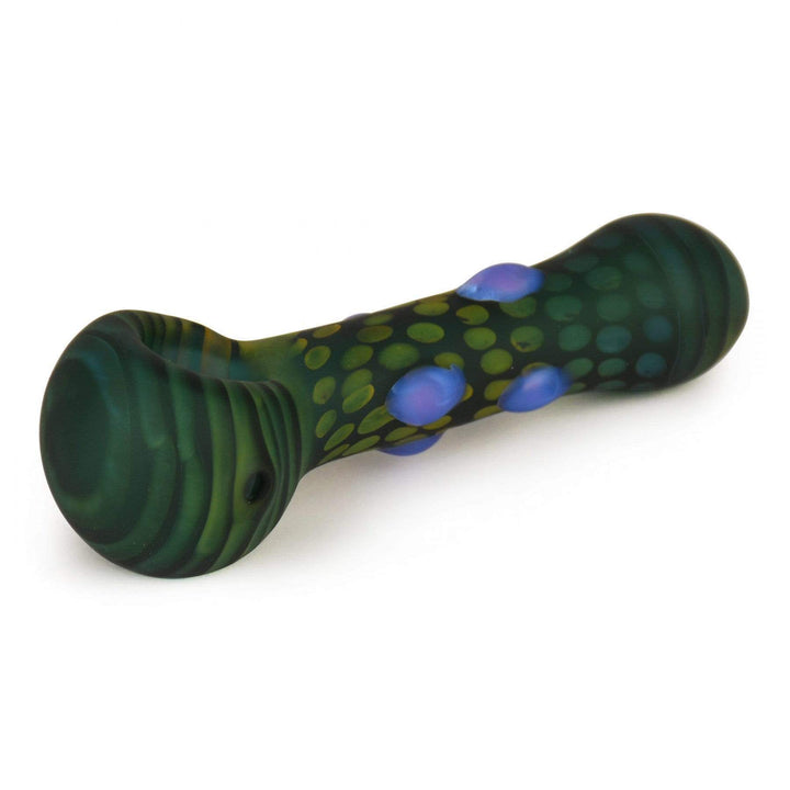 Red Eye Glass Frosted Colour Dots 4.5" Hand Pipe 4.5" / Teal Morden Vape SuperStore and Cannabis Manitoba Canada