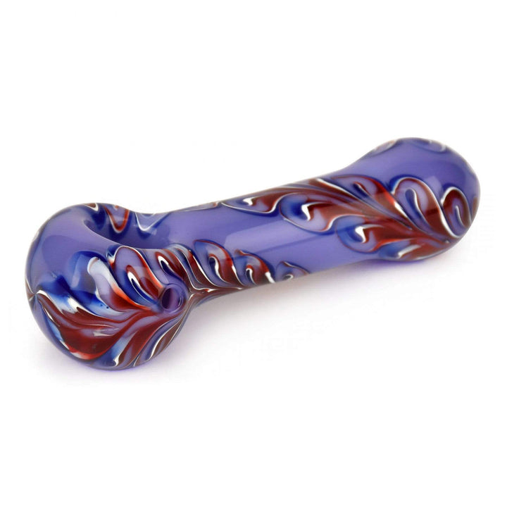 Red Eye Glass Paisley Hand Pipe 4.5" 4.5" / Purple & Red Morden Vape SuperStore and Cannabis Manitoba Canada