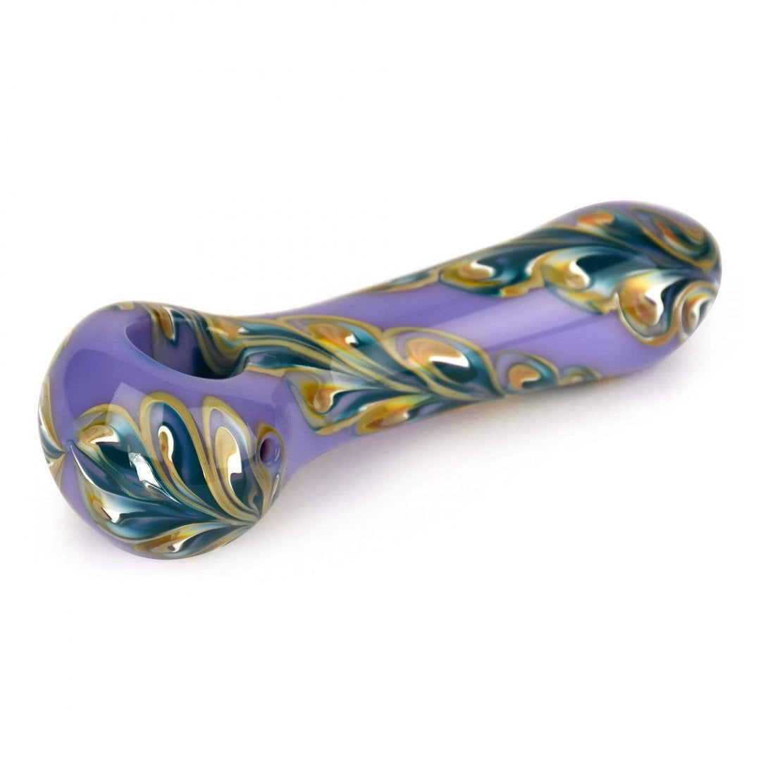 Red Eye Glass Paisley Hand Pipe 4.5" 4.5" / Purple & Yellow Morden Vape SuperStore and Cannabis Manitoba Canada