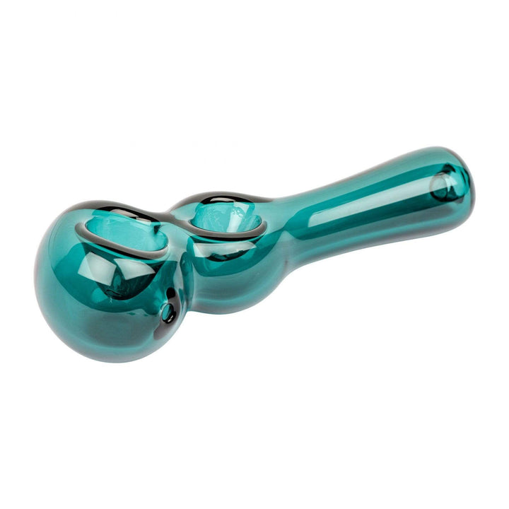 Red Eye Glass Twice Baked 4.5" Hand Pipe 4.5" / Teal Morden Vape SuperStore and Cannabis Manitoba Canada