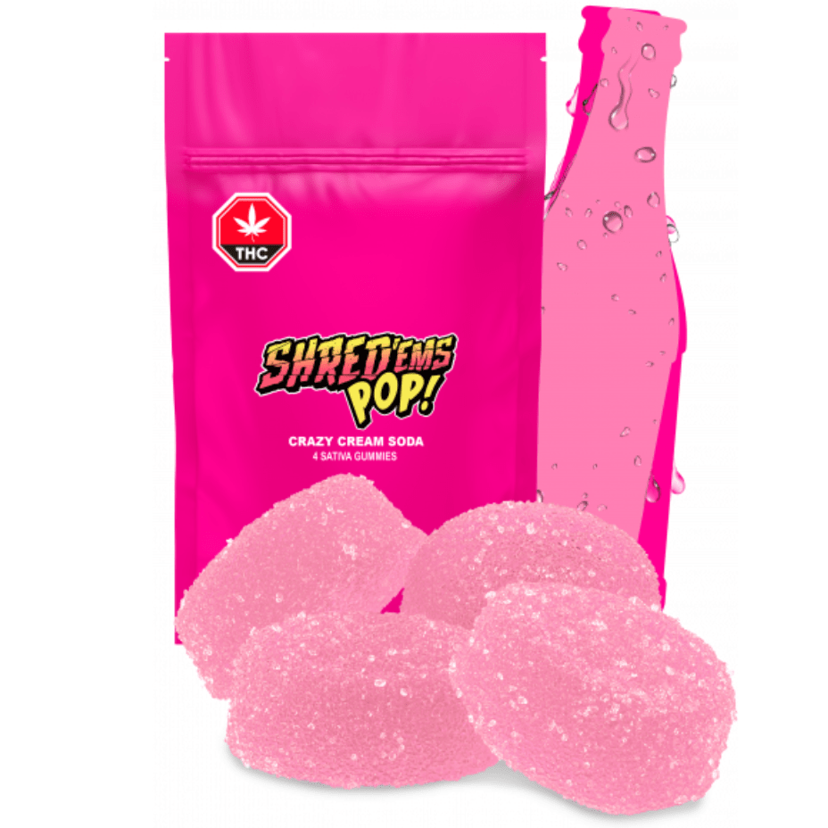 Shred'ems Crazy Cream Soda Sativa Gummies 4x0.5g Morden Vape SuperStore and Cannabis Manitoba Canada